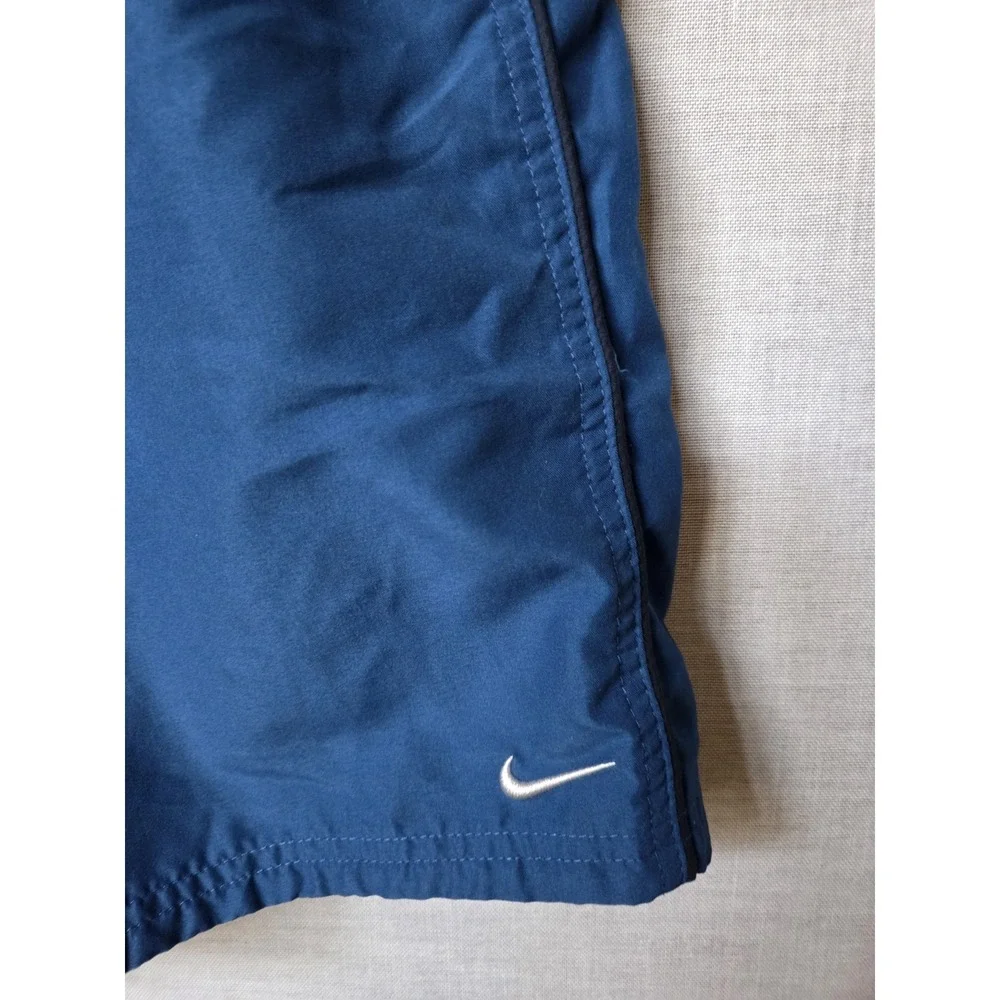 Vintage Nike Shorts Basketball Swim Lined Mens Medium Blue Black Nike Swoosh - Picture 3 of 9